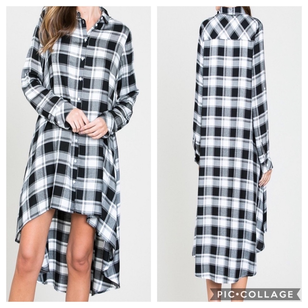 Blessed Weekend Long Shirt Dress - Black